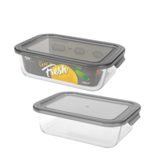 Pojemnik ze szkła żaroodpornego KEEP IT FRESH 1500 ml (prostokątny), szary