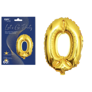 LGP Balon foliowy 60 cm CYFRA 0, złoty