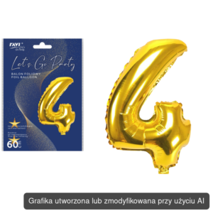 LGP Balon foliowy 60 cm CYFRA 4, złoty