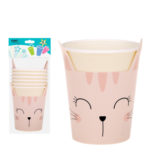 Kubki papierowe Kitty 270 ml, 6 szt.