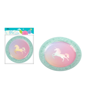 Talerze papierowe UNICORN 18 cm, 6 szt.