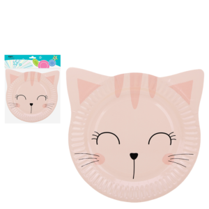 Talerz papierowy Kitty 18 cm, 6 szt.