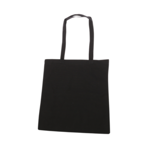 Torba bawełniana 38 × 42 cm z długimi uchami – czarna