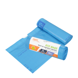 Worki Eco Bags z taśmą 35 l, 15 szt., niebieskie (papier)