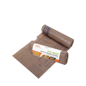 Worki Eco Bags z taśmą 60 l, 10 szt. brązowe biodegradowalne