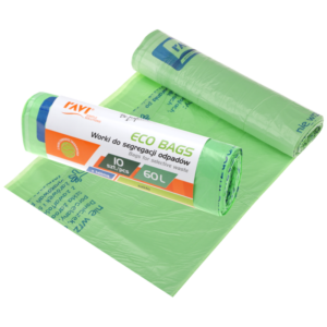 Worki Eco Bags z taśmą 60 l, 10 szt. zielone (szkło)