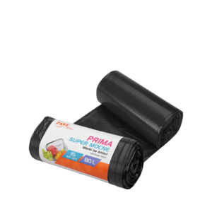 Worki na śmieci PRIMA 80 l LDPE czarne, 15 szt.