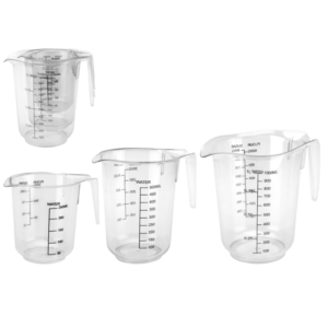 Dzbanek z miarką zestaw 3 szt. (0,25 l, 0,5 l, 1 l)