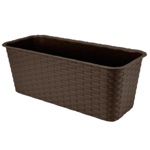 Doniczka balkonowa Rattan 40 cm – kolor brązowy