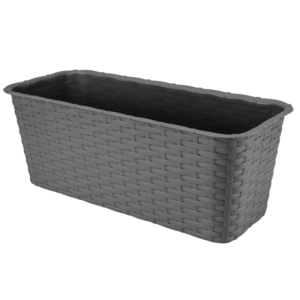 Doniczka balkonowa Rattan 40 cm – kolor grafitowy