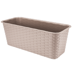 Doniczka balkonowa Rattan 40 cm – kolor karmelowy