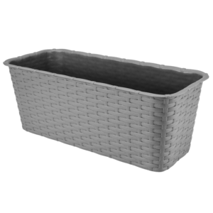 Doniczka balkonowa Rattan 40 cm – kolor szary