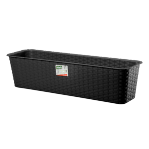 Doniczka balkonowa Rattan 60 cm – kolor antracytowy