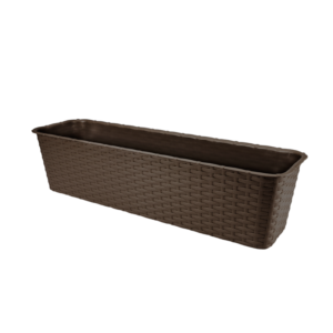 Doniczka balkonowa Rattan 60 cm – kolor brązowy