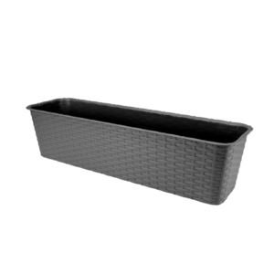 Doniczka balkonowa Rattan 60 cm – kolor grafitowy