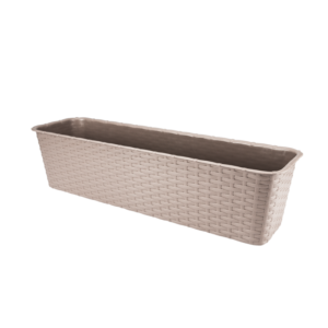 Doniczka balkonowa Rattan 60 cm – kolor karmelowy