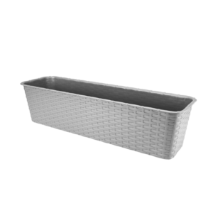 Doniczka balkonowa Rattan 60 cm – kolor szary
