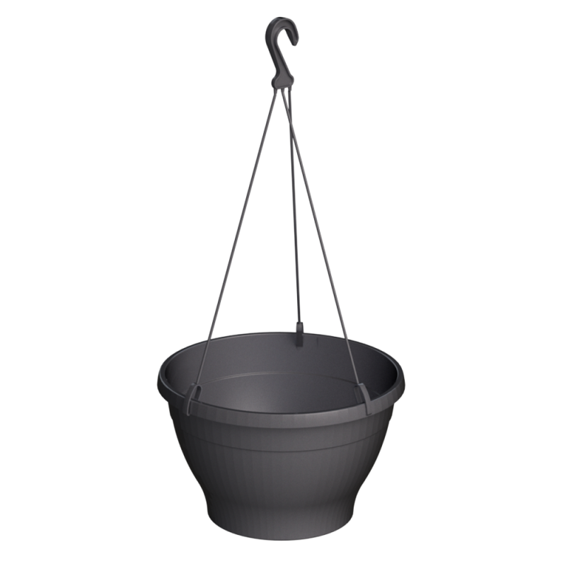 Doniczka wisząca Melrose 26 cm – kolor antracytowy