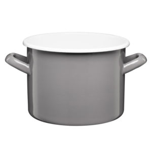 Garnek emaliowany gładki GORDON 16 cm / 2,4 l szary