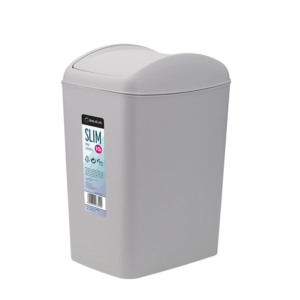 Kosz na śmieci uchylny SLIM 10 l szary