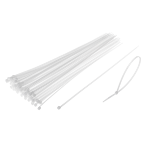 Opaski zaciskowe HOBBY 25 cm, 80 szt. – białe
