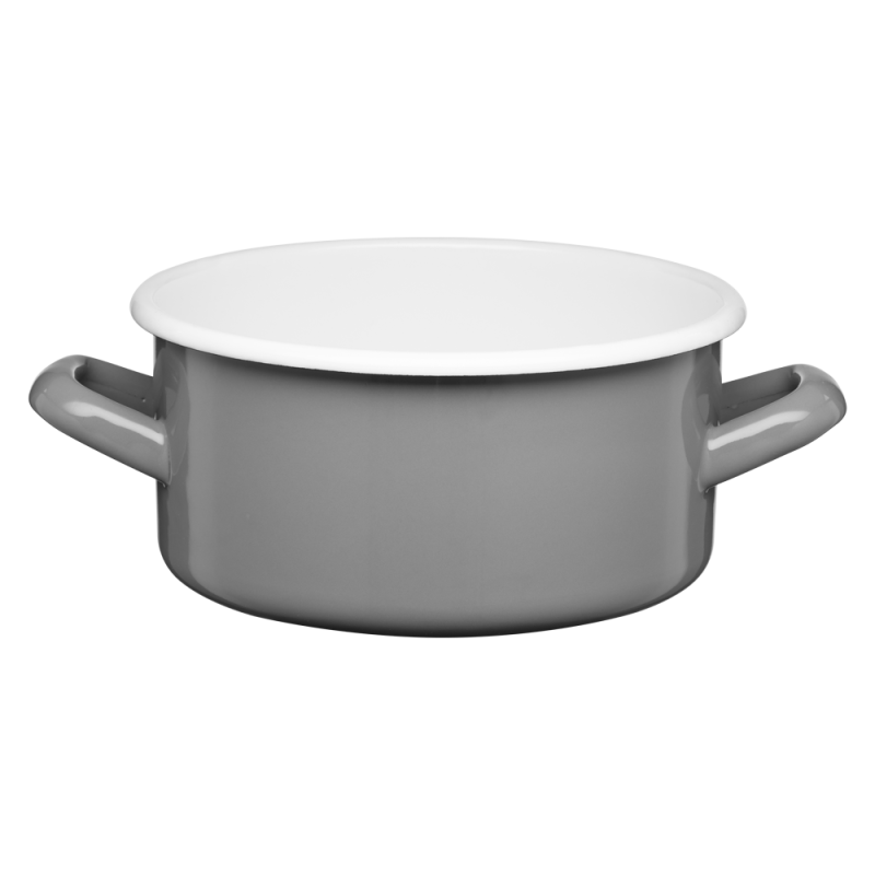 Rondel emaliowany gładki GORDON 16 cm / 1,5 l szary