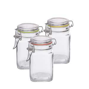 Słoik kwadratowy z klipsem metalowym EDO 260 ml