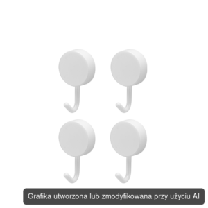 Zestaw wieszaków samoprzylepnych plastikowych NIKO 4 sztuki biały
