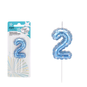 Świeczka urodzinowa BLUE STAR – cyfra 2