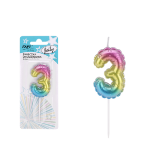 Świeczka urodzinowa JELLY Cyferka 3