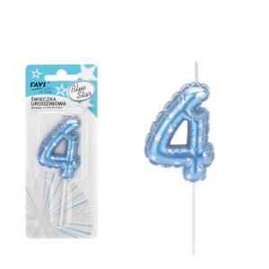 Świeczka urodzinowa BLUE STAR – cyfra 4