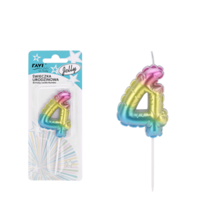 Świeczka urodzinowa JELLY Cyferka 4