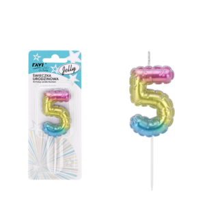 Świeczka urodzinowa JELLY Cyferka 5
