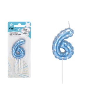 Świeczka urodzinowa BLUE STAR – cyfra 6