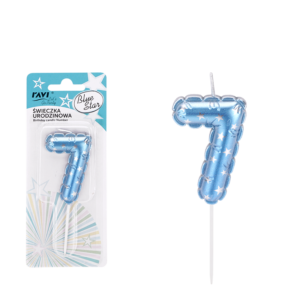 Świeczka urodzinowa BLUE STAR – cyfra 7