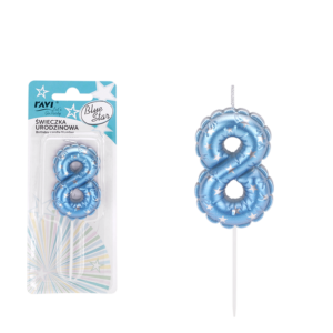 Świeczka urodzinowa BLUE STAR – cyfra 8