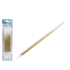 Świeczki urodzinowe LONG GOLD – 12 szt.