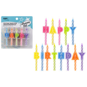 Zestaw świeczek urodzinowych HAPPY SET