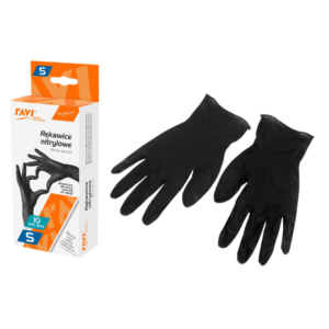 Rękawice nitrylowe BLACK, rozmiar S – 10 szt.