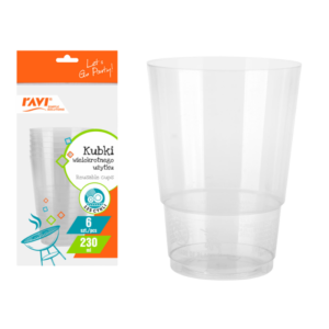 Kubki wielokrotnego użytku 230 ml, 6 szt.