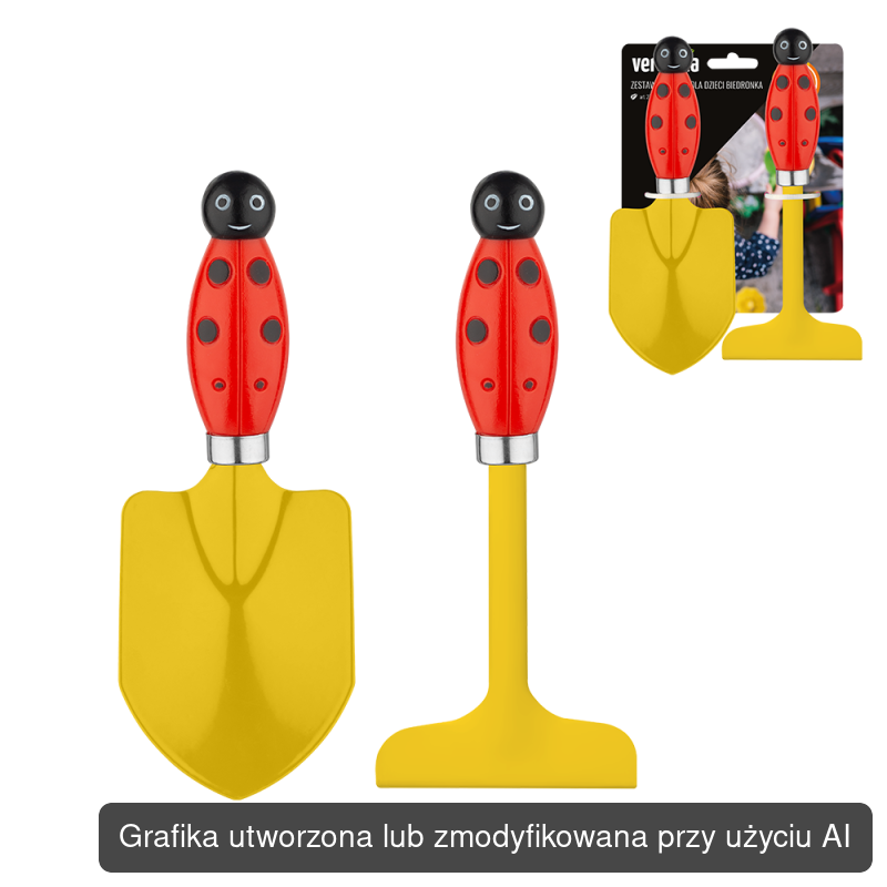 Zestaw narzędzi ogrodowych dla dzieci BIEDRONKA, 2 szt.