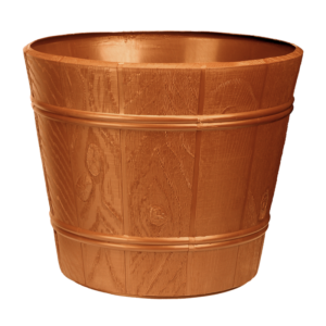 Doniczka drewnopodobna 19 cm – kolor terakota
