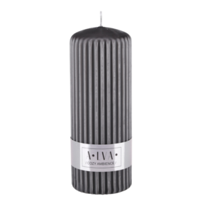 Świeca ryflowana ALVA 60 × 150 mm – kolor karmelowy