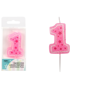 Świeczka urodzinowa cyfra 1 – Pink