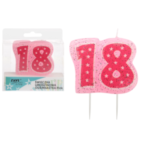 Świeczka urodzinowa 18 – Pink