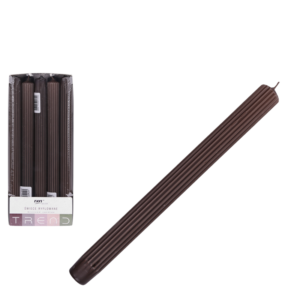 Świeca ryflowana TREND 22 × 240 mm – kolor brązowy, wzór 6
